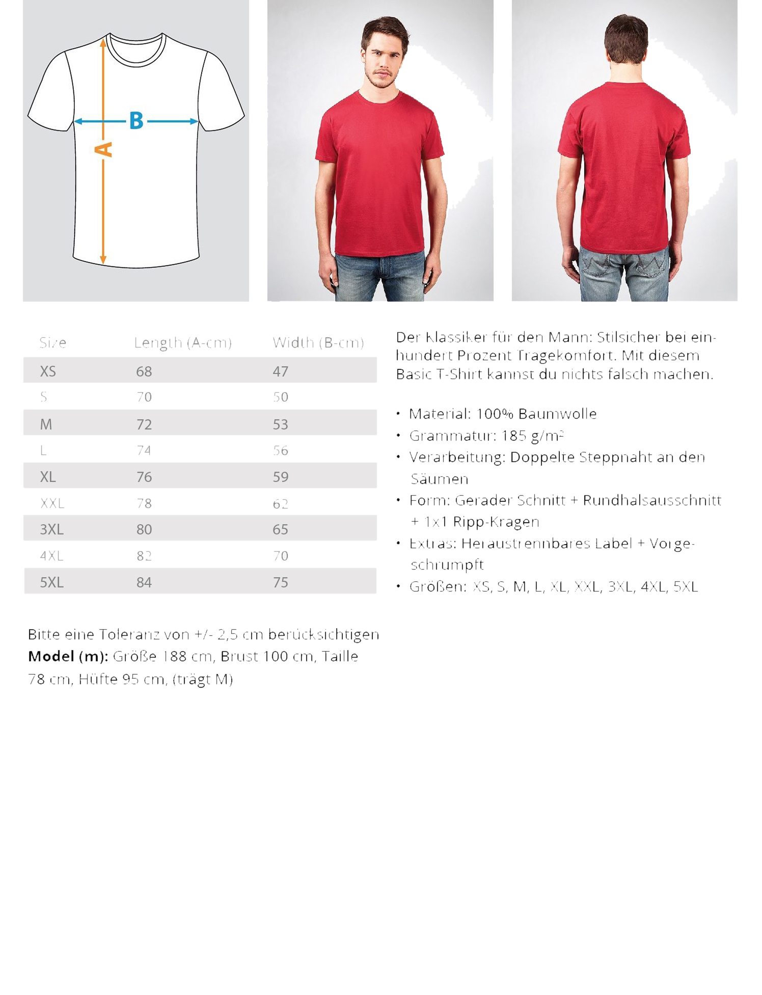 Herren Basic T-Shirt Ansicht 2