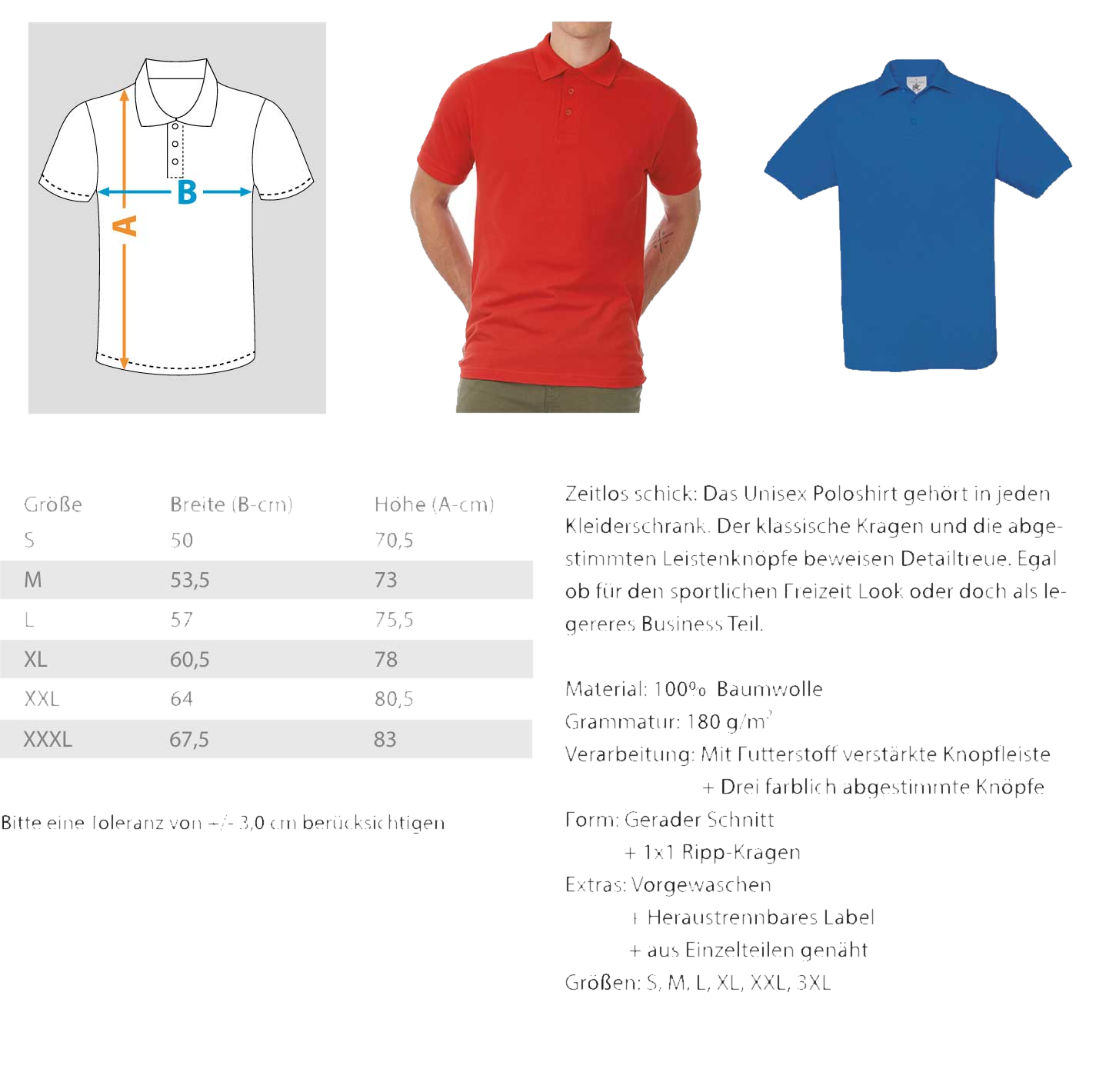 Herren Poloshirt Stick Ansicht 2